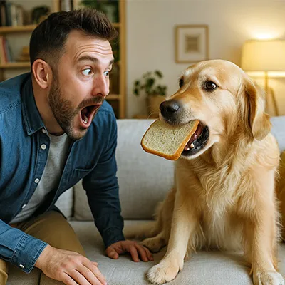 man running with dog through the city